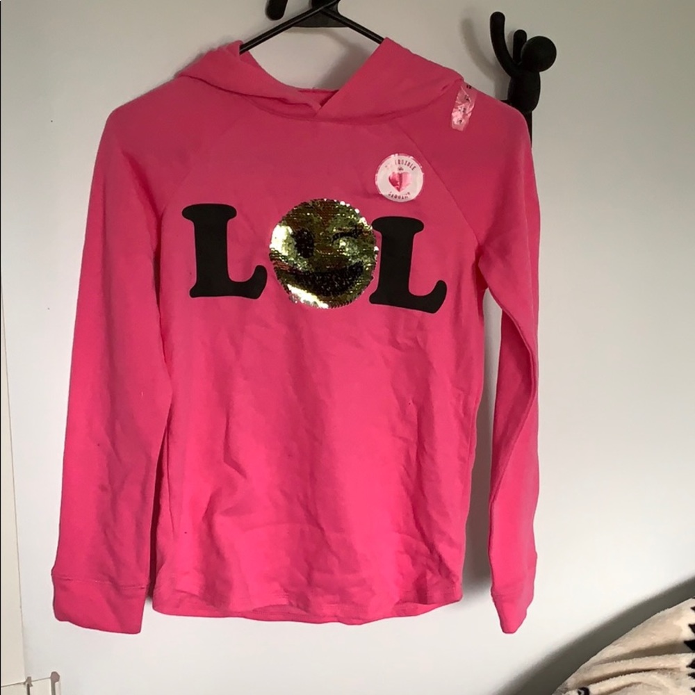 Girls reversible emoji sweater